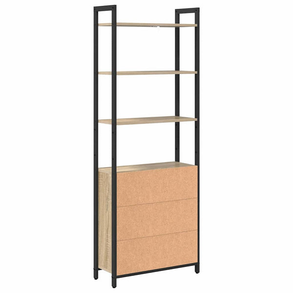 Kirjahylly 6 tasoa 60 x 24 x 161 cm Tekninen puu Sonoman tammi