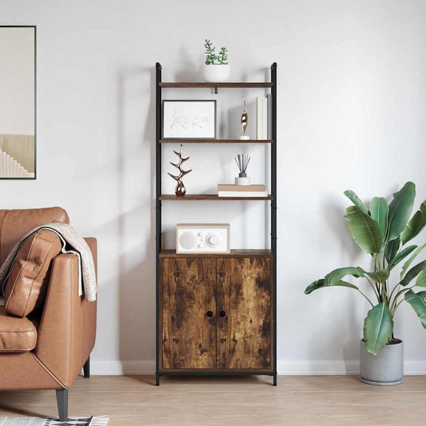 Kirjahylly 6 tasoa 60 x 24 x 161 cm Tekninen puu Savupähkinä