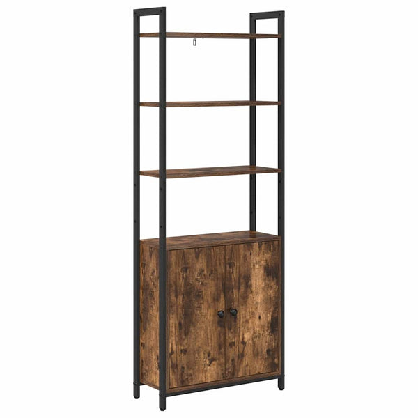 Kirjahylly 6 tasoa 60 x 24 x 161 cm Tekninen puu Savupähkinä