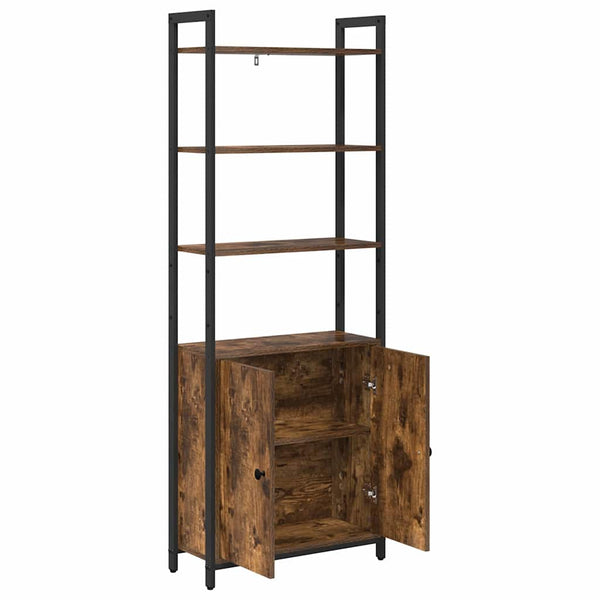 Kirjahylly 6 tasoa 60 x 24 x 161 cm Tekninen puu Savupähkinä