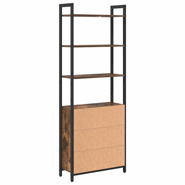 Kirjahylly 6 tasoa 60 x 24 x 161 cm Tekninen puu Savupähkinä