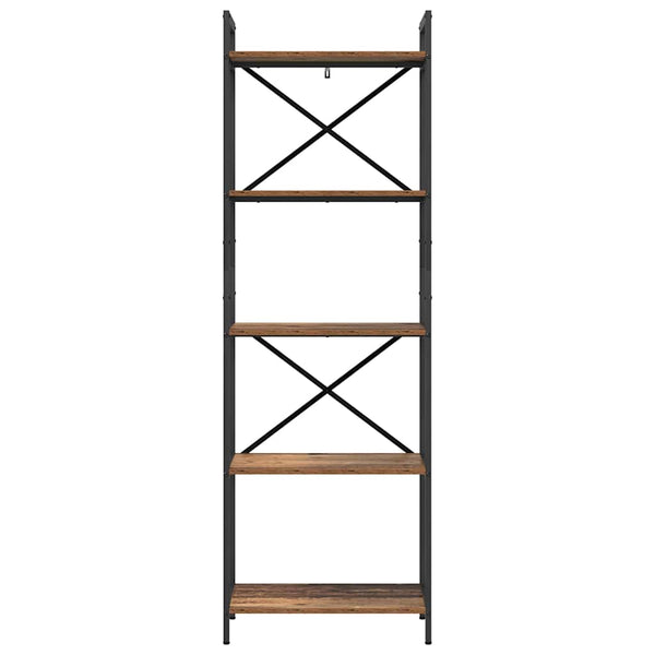 Kirjahylly 5 tasoa 56 x 34 x 171 cm Tekninen puu Vanha Puu