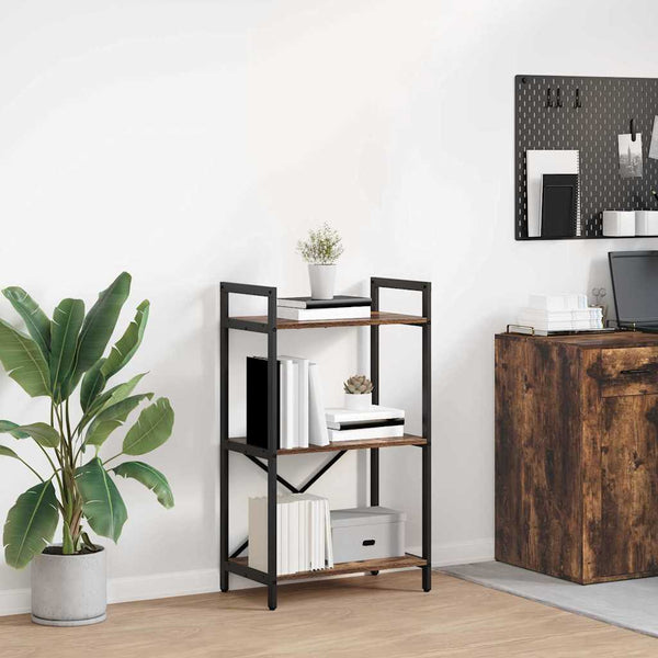 Kirjahylly 3 tasoa 56 x 34 x 96 cm Tekninen puu Savupähkinä