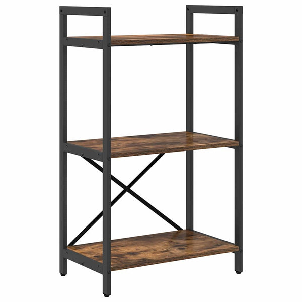 Kirjahylly 3 tasoa 56 x 34 x 96 cm Tekninen puu Savupähkinä