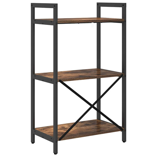 Kirjahylly 3 tasoa 56 x 34 x 96 cm Tekninen puu Savupähkinä