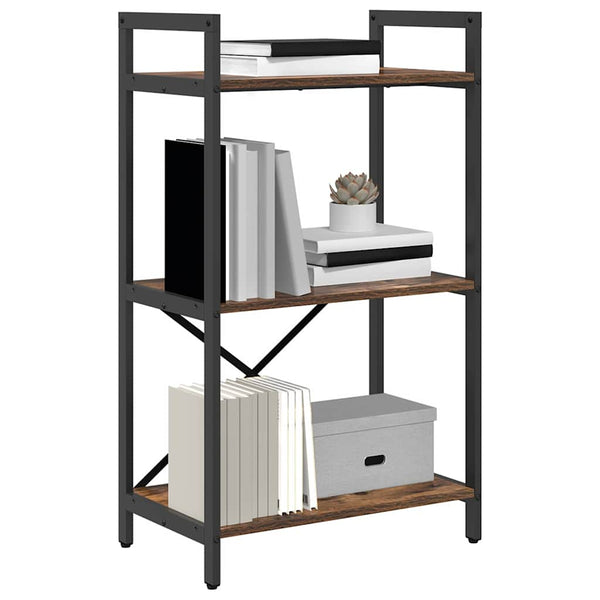 Kirjahylly 3 tasoa 56 x 34 x 96 cm Tekninen puu Savupähkinä