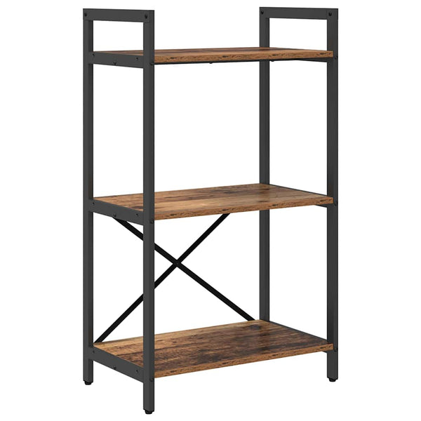 Kirjahylly 3 tasoa 56 x 34 x 96 cm Tekninen puu Vanha Puu
