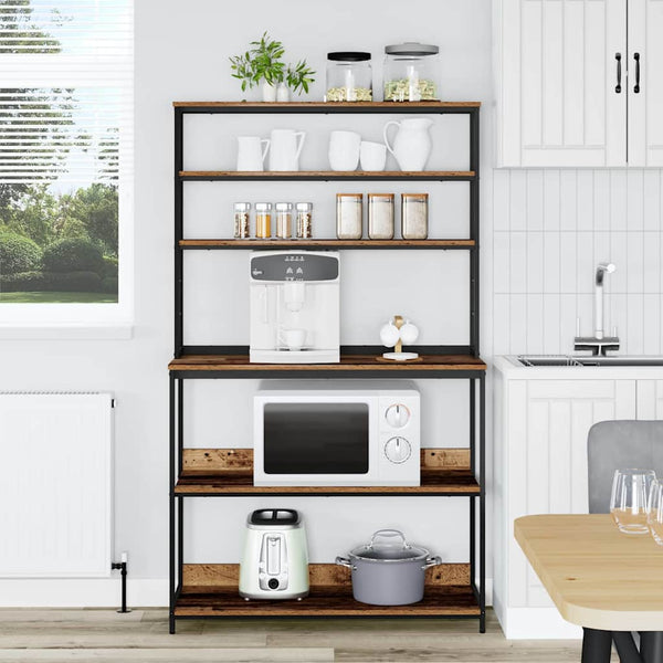 Keittiöhylly 5 tasoa 100 x 40 x 168 cm Tekninen puu Vanha Puu