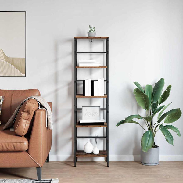 Kirjahylly 4 tasoa 40 x 29,5 x 149 cm Tekninen puu Vanha Puu