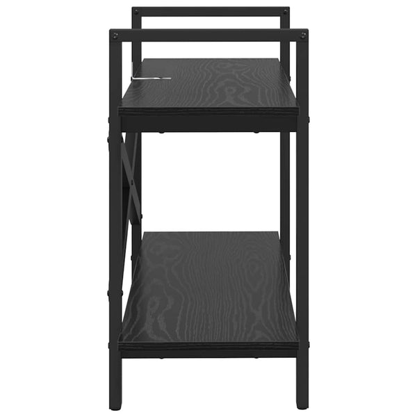 Kirjahylly 2 tasoa 100 x 33,5 x 64 cm Tekninen puu Musta tammi.