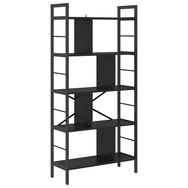 Kirjahylly 9 tasoa 75 x 30 x 156 cm Tekninen puu Musta tammi.