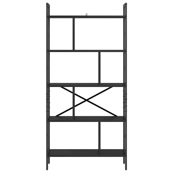 Kirjahylly 9 tasoa 75 x 30 x 156 cm Tekninen puu Musta tammi.