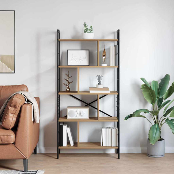 Kirjahylly 9 tasoa 75 x 30 x 156 cm Tekninen puu Artisan tammi