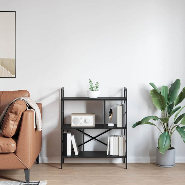 Kirjahylly 5 tasoa 75 x 30 x 91 cm Tekninen puu Musta tammi.