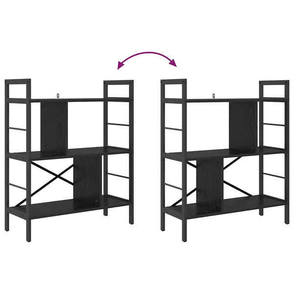 Kirjahylly 5 tasoa 75 x 30 x 91 cm Tekninen puu Musta tammi.
