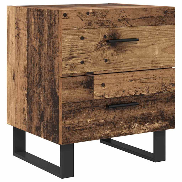Yöpöytäkaappi 2 kpl Vanha puu 40 x 35 x 47.5 cm Tekninen puu