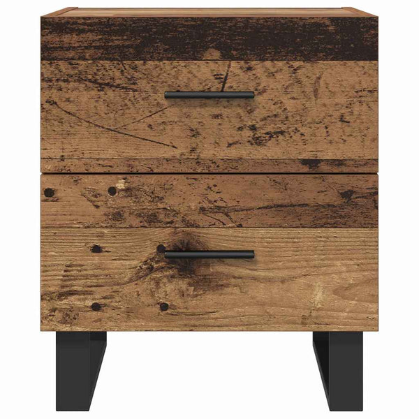 Yöpöytäkaappi 2 kpl Vanha puu 40 x 35 x 47.5 cm Tekninen puu