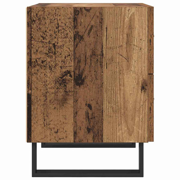 Yöpöytäkaappi 2 kpl Vanha puu 40 x 35 x 47.5 cm Tekninen puu
