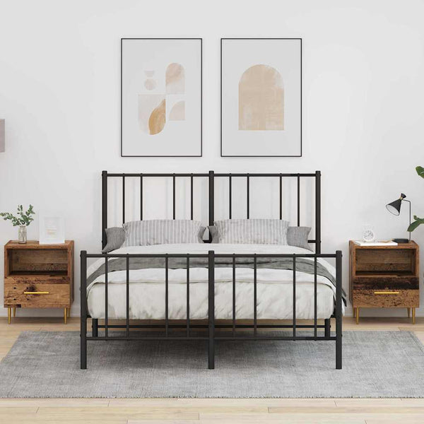Yöpöytä 2 pcs Vanha puu 40 x 35 x 47.5 cm Tekninen puu