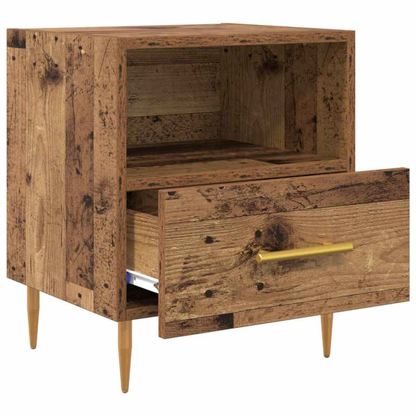 Yöpöytä 2 pcs Vanha puu 40 x 35 x 47.5 cm Tekninen puu