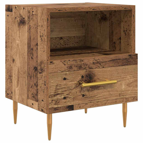Yöpöytä 2 pcs Vanha puu 40 x 35 x 47.5 cm Tekninen puu