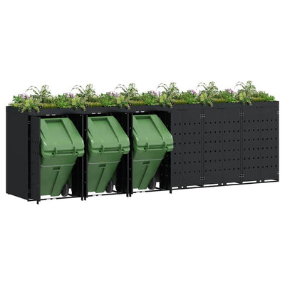 Roskakuskin säilytys 6:lle astiassa Musta 408 x 77,5 x 121,5 cm