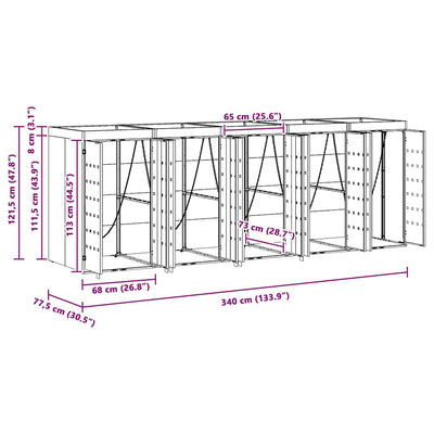 Roskakuskin säilytys 5:lle astiassa Antrasiitti