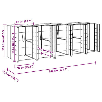 Roskakuskin säilytys 3:lle astiassa Antrasiitti