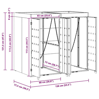 Roskakuskin säilytys 3:lle astiassa Antrasiitti