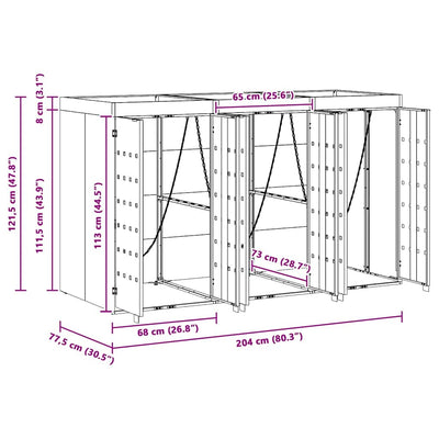 Roskakuskin säilytys 3:lle astiassa Antrasiitti