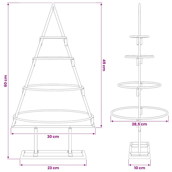 Metallinen joulukuusi Kulta 60 cm Jauhemaalattu teräs