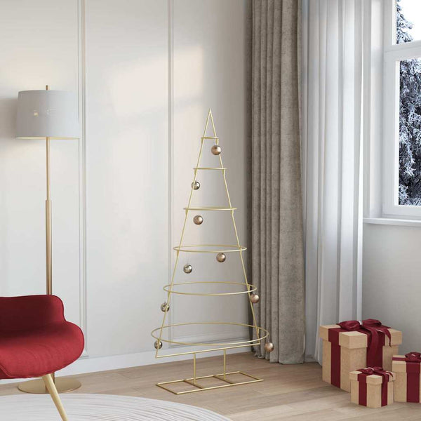 Metallinen joulukuusi Kulta 148 cm Jauhemaalattu teräs