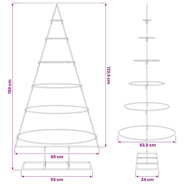 Metallinen joulukuusi Kulta 148 cm Jauhemaalattu teräs
