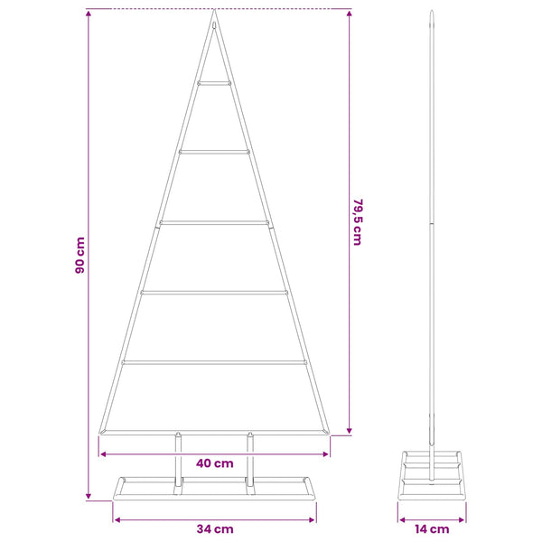 Metallinen joulukuusi Kulta 90 cm Jauhemaalattu teräs