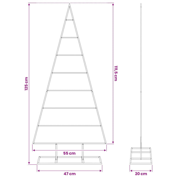 Metallinen joulukuusi Kulta 125 cm Jauhemaalattu teräs