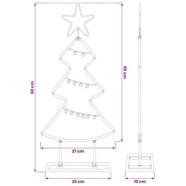 Metallinen joulukuusi Musta 60 cm Teräs