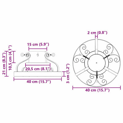Musta joulukuusen jalusta Polie 40x40x21cm (teräs)