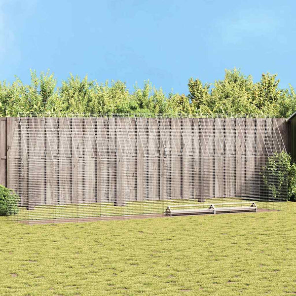 2 kpl kanahäkki Hopea 600 x 100 x 210 cm Galvanoitu teräs