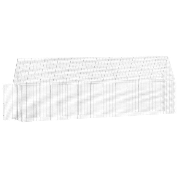 2 kpl kanahäkki Hopea 600 x 100 x 210 cm Galvanoitu teräs