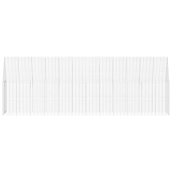 2 kpl kanahäkki Hopea 600 x 100 x 210 cm Galvanoitu teräs