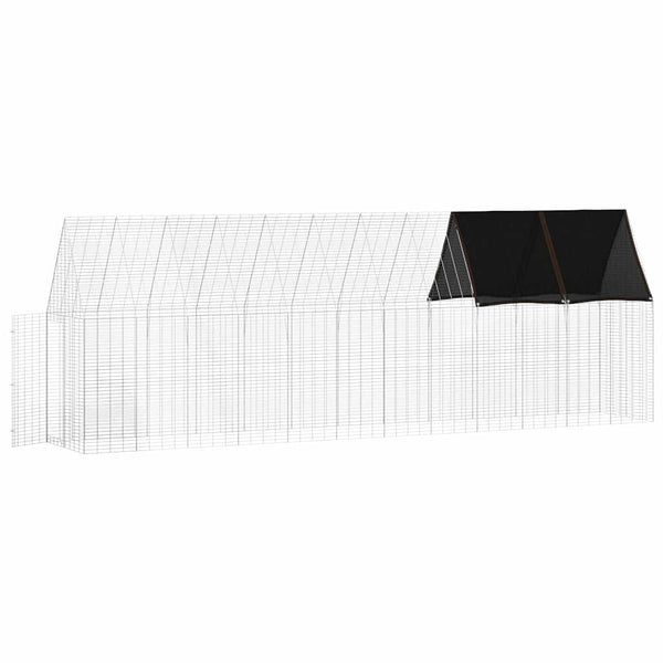 Hopeinen kanahäkki 2 kpl 600 x 100 x 210 cm Galvanoitua terästä