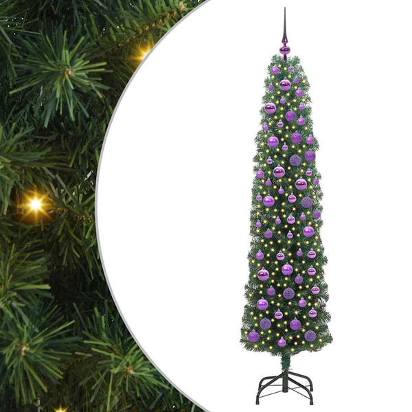 Tekojoulukuusi jalustalla Vihreä 180 cm PVC, teräs ja muovi