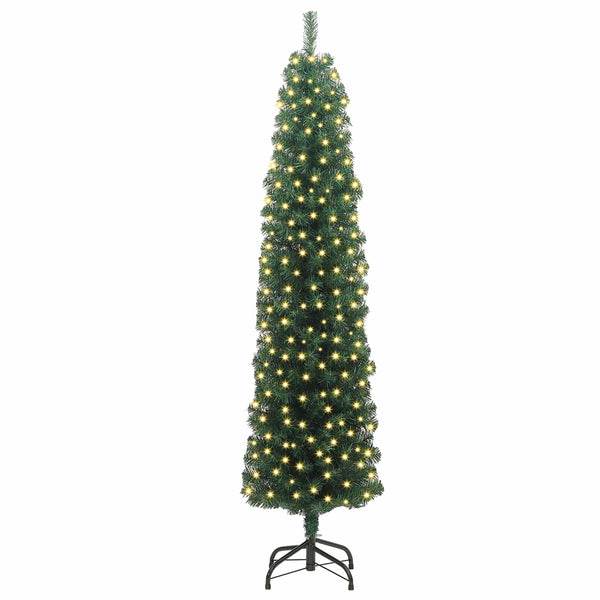 Tekojoulukuusi jalustalla Vihreä 210 cm PVC, teräs ja muovi
