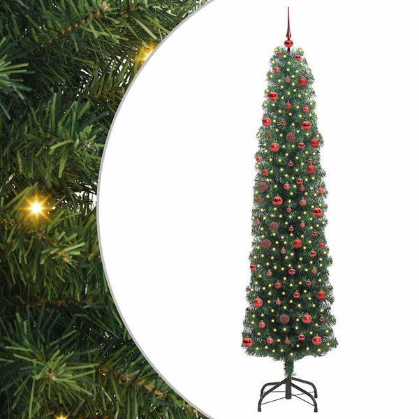 Tekojoulukuusi jalustalla Vihreä 210 cm PVC, teräs ja muovi