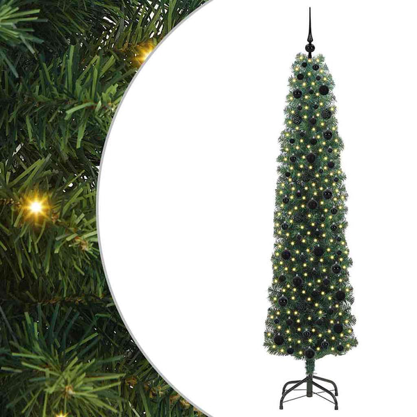 Tekojoulukuusi jalustalla Vihreä 210 cm PVC, teräs ja muovi
