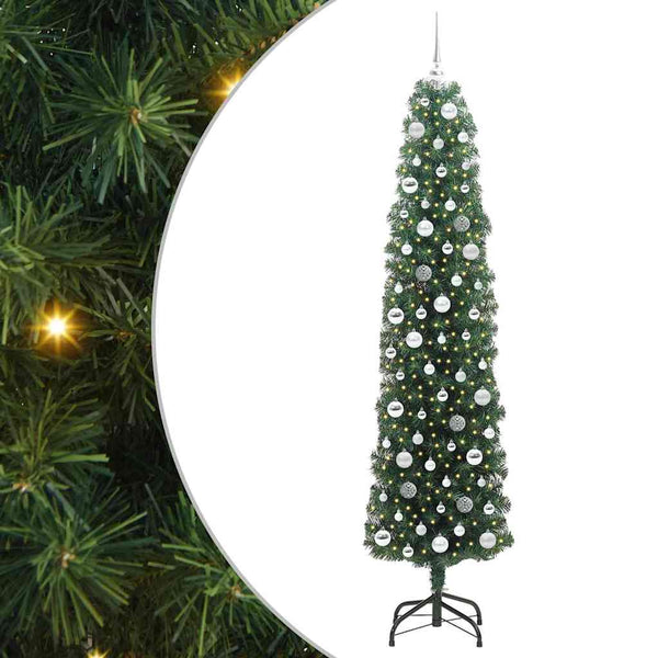 Tekojoulukuusi jalustalla Vihreä 210 cm PVC, teräs ja muovi