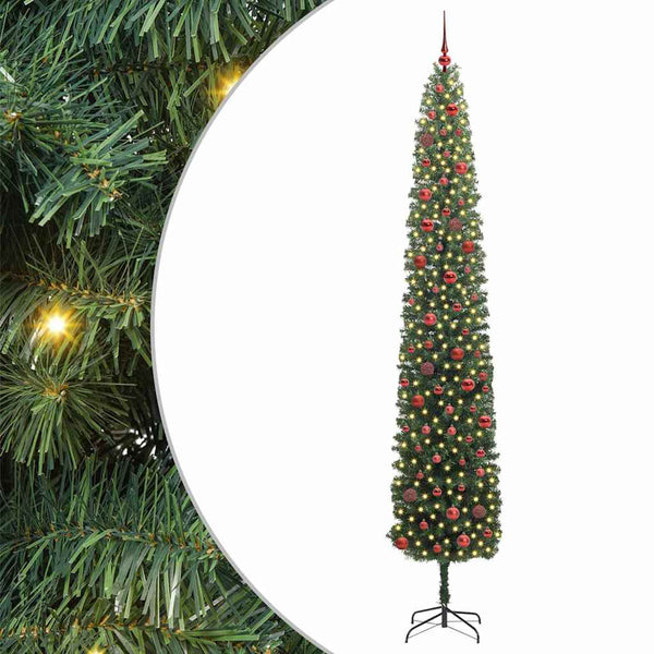Tekojoulukuusi jalustalla Vihreä 270 cm PVC, teräs ja muovi