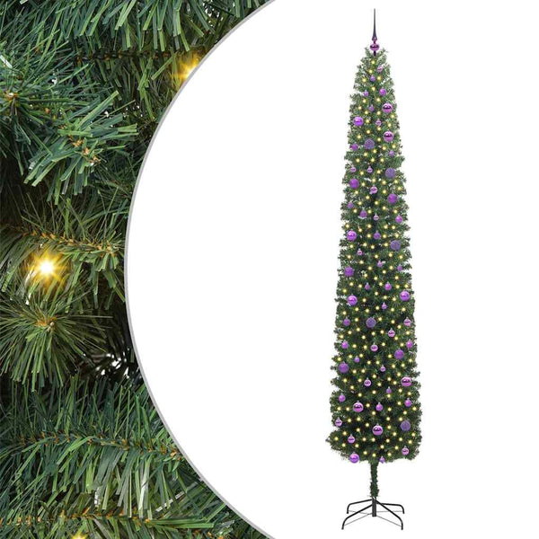 Tekojoulukuusi jalustalla Vihreä 270 cm PVC, teräs ja muovi