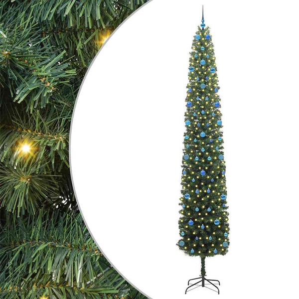 Tekojoulukuusi jalustalla Vihreä 300 cm PVC, teräs ja muovi