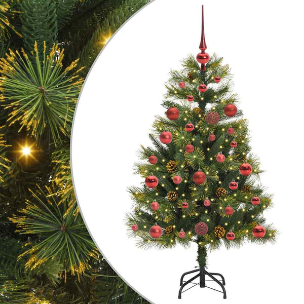 Kunsti Taitettava Joulupuuni, jossa on Käpyjä Vihreä 120 cm